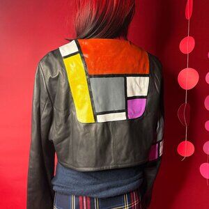 Vintage Upcycled Leather Mod Cropped Jacket – Art Coat